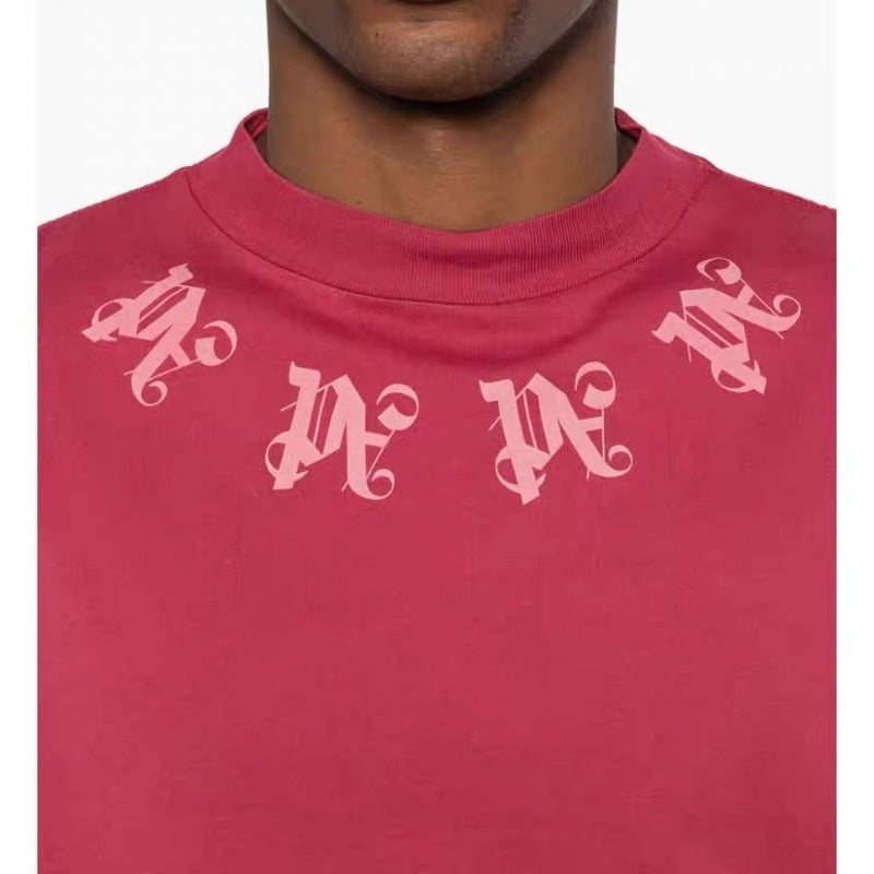 Palm Angels T Shirts Letter Painted Coconut Tree Print Short Sleeve T-Shirt
