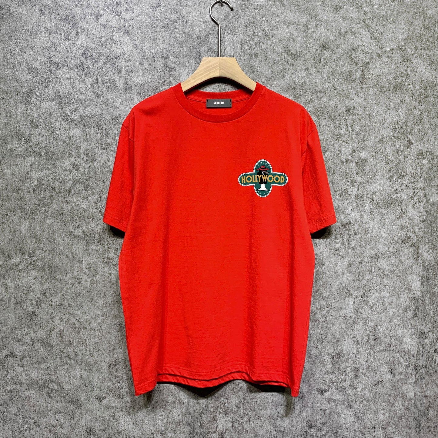 Amiri t shirts gray wolf cross printing short sleeve