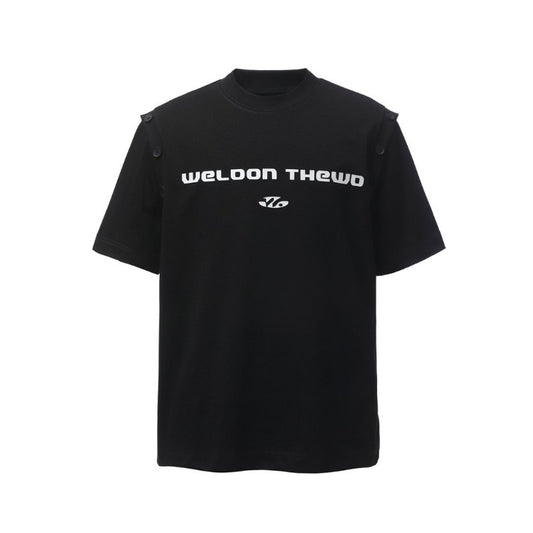 Men's t-shirts: american retro heavyweight double yarn printed graphic deconstructed design high street oversized short sleeve tee
