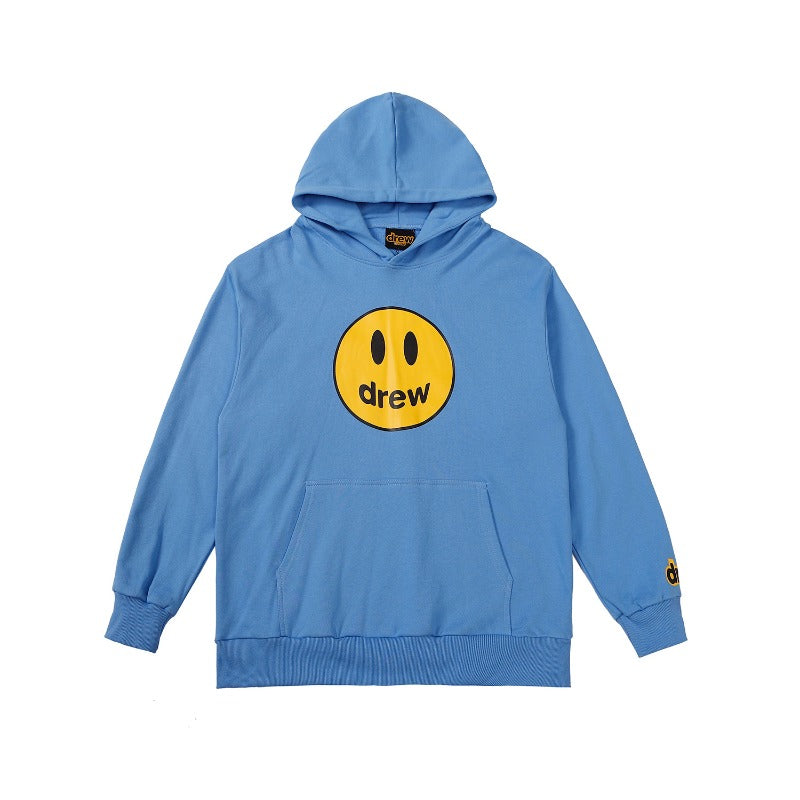 Drew house hoodie - autumn/winter d@ew classic smiley face letter print hooded sweatshirt (available in fleece and terry loop)