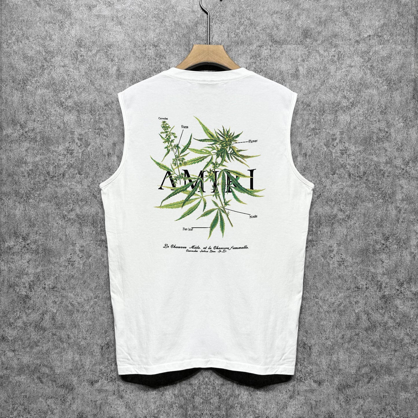 Amiri tank top leaf printing