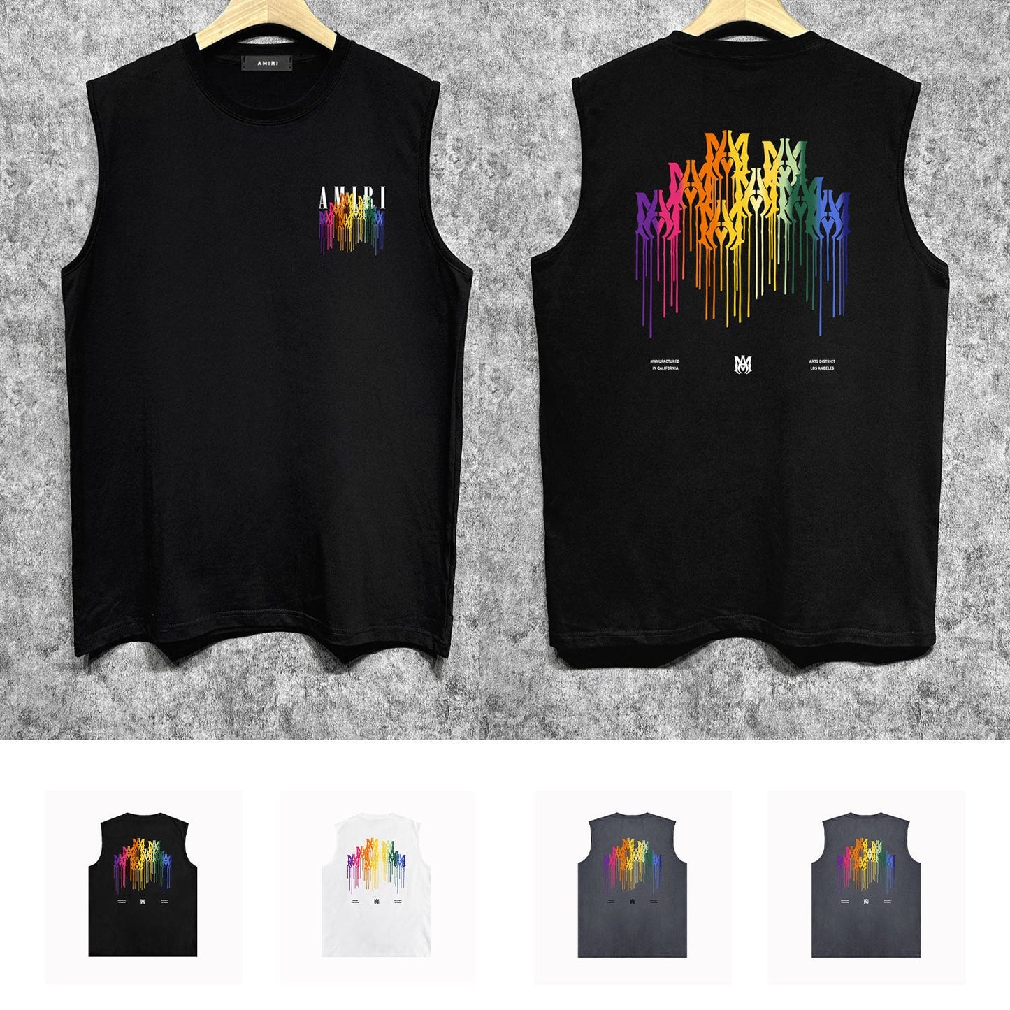 Amiri tank top gradient splash paint printing