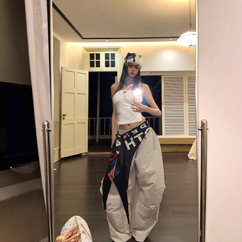 Women casual pants quick-drying retro detachable fart curtain