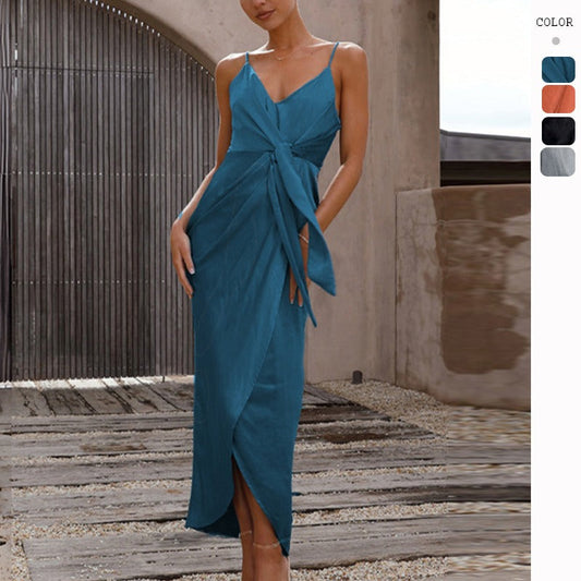 Women's dress - spring/summer export - european & american style - amazon fashion - solid color camisole - french high-end dress for women