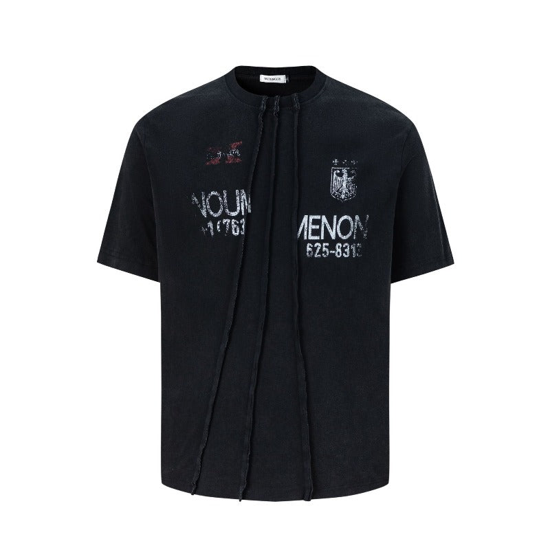 Men's t-shirts: american street style, unisex, premium quality, summer irregular letter design, slim fit short sleeve tee