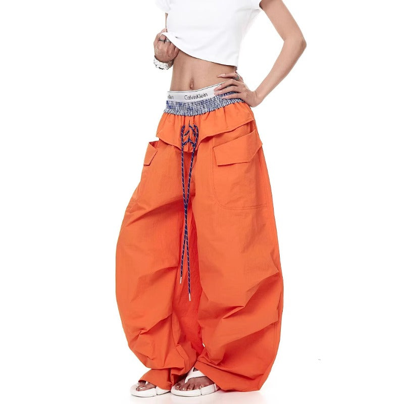 Womens casual pants womens loose dopamine paratrooper cargo pants
