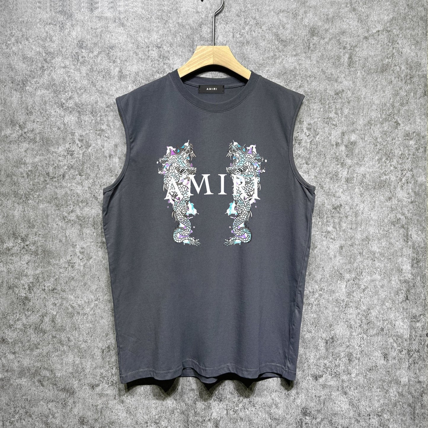 Amiri tank top double dragon print