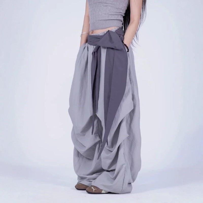 Women casual pants women's summer loose snake print streamer fart curtain wide leg pants