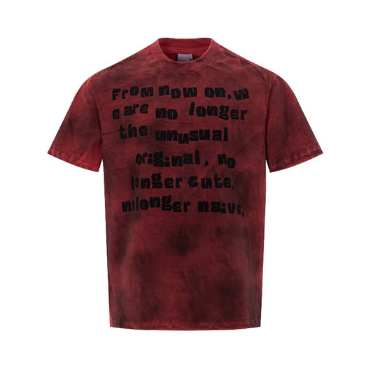 Men's t-shirts - american high street retro streetwear couple style washed and distressed design - men's crew neck slightly loose fit short sleeve t-shirt