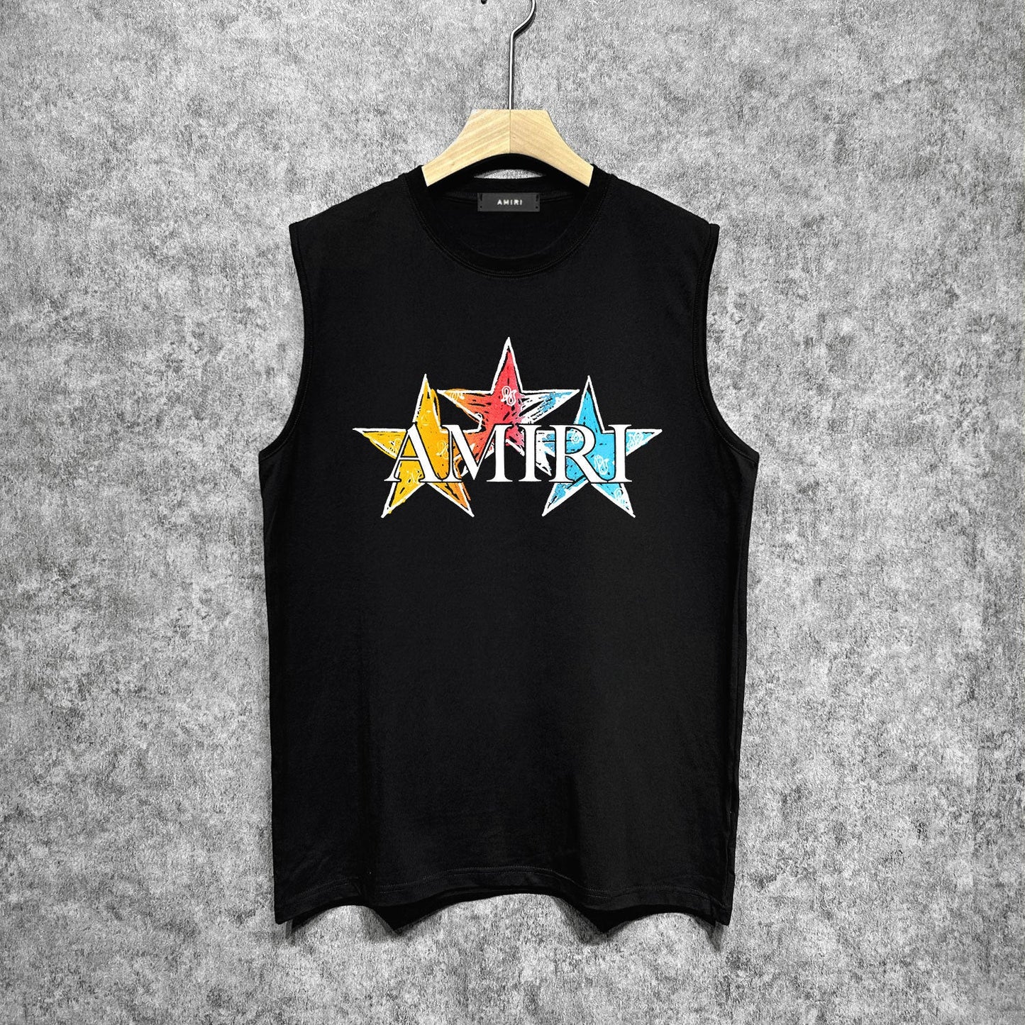 Amiri tank top graffiti five-pointed star letterprinting