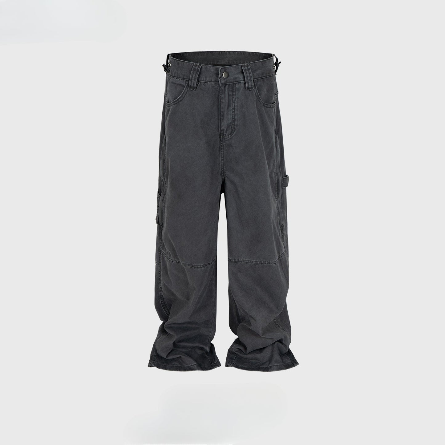 MIJKO Mens Vintage Pants MIJKO American vintage stitching overalls straight