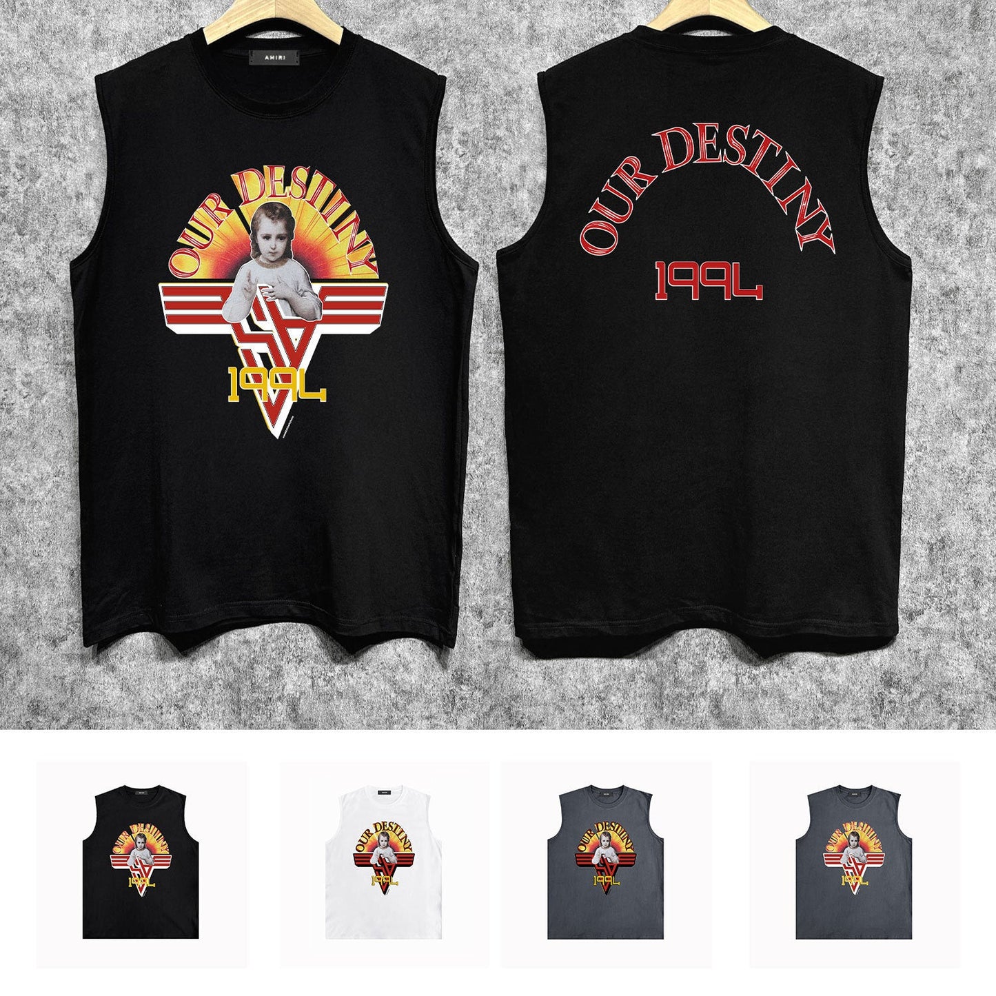 Amiri tank top oil painting girl printing