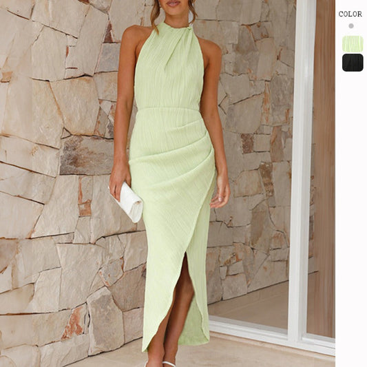 Women's dress - amazon spring/summer premium dress - european and american style high-end slim-fit long maxi dress for women + lined