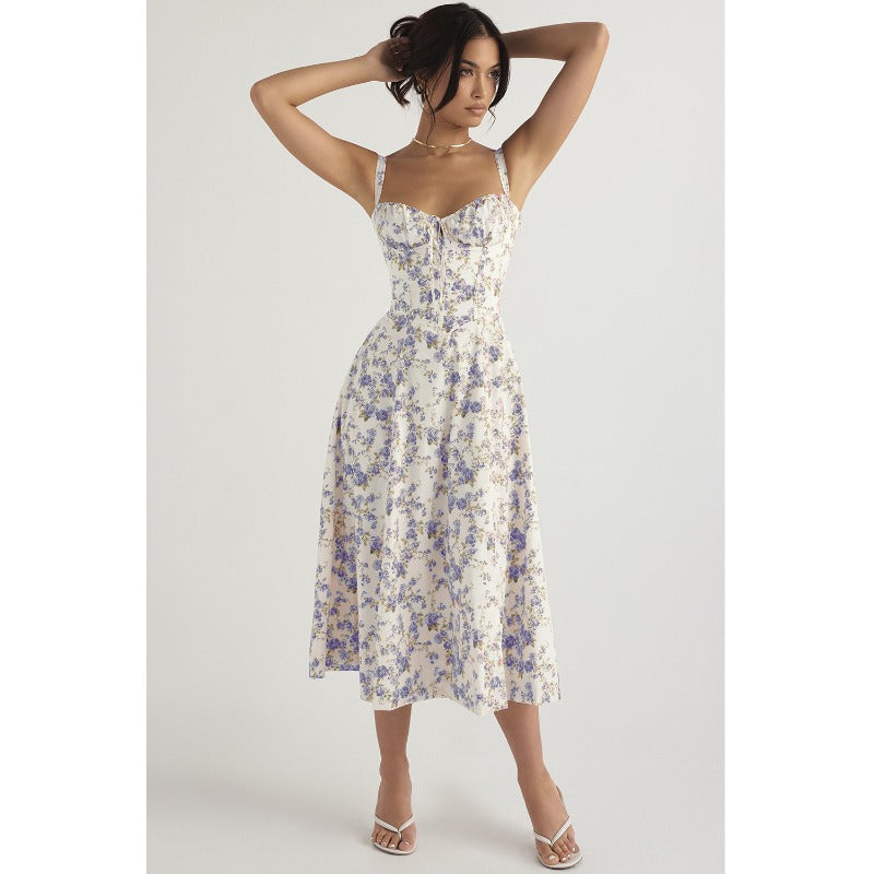 Women's dress: amazon bestseller - summer chic, elegant, high-end, spaghetti strap, soft & feminine style - french-inspired dress for women