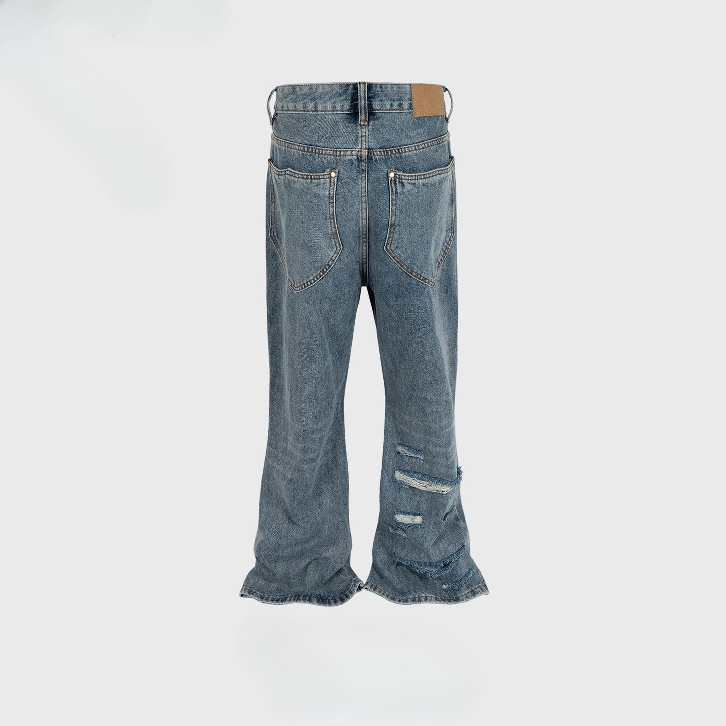MIJKO Men Vintage Pants MIJKO washed and old micro-pull trousers men's and women's design jeans