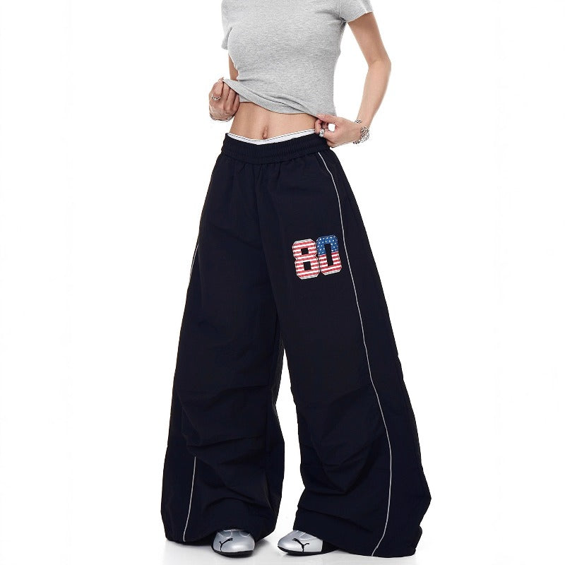 Women casual pants loose elastic waist