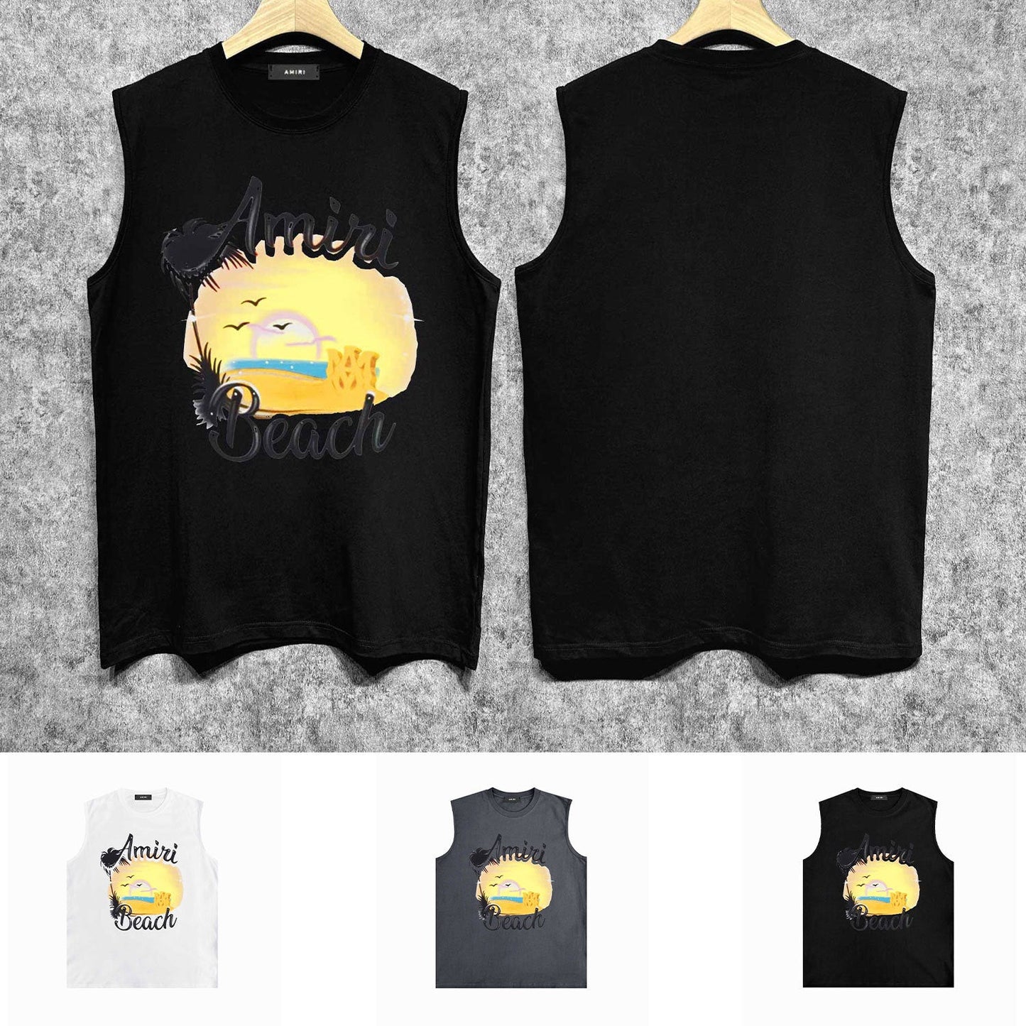 Amiri tank top colorful dusk print