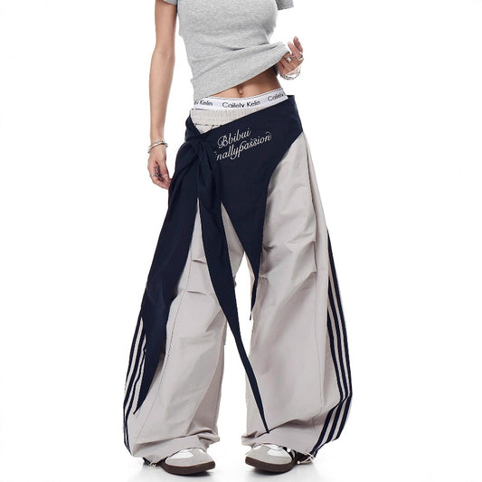 Women casual pant retro comes with fart curtain