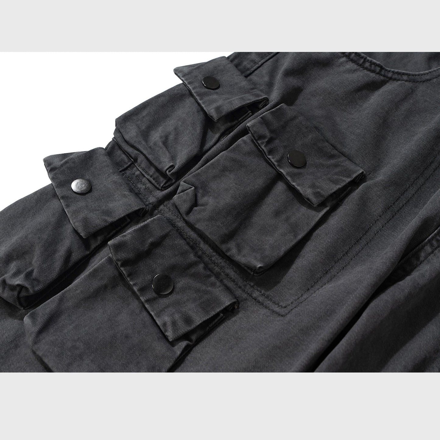 MIJKO Mens Vintage Pants Multi Pocket Wide Feet Cool Jeans