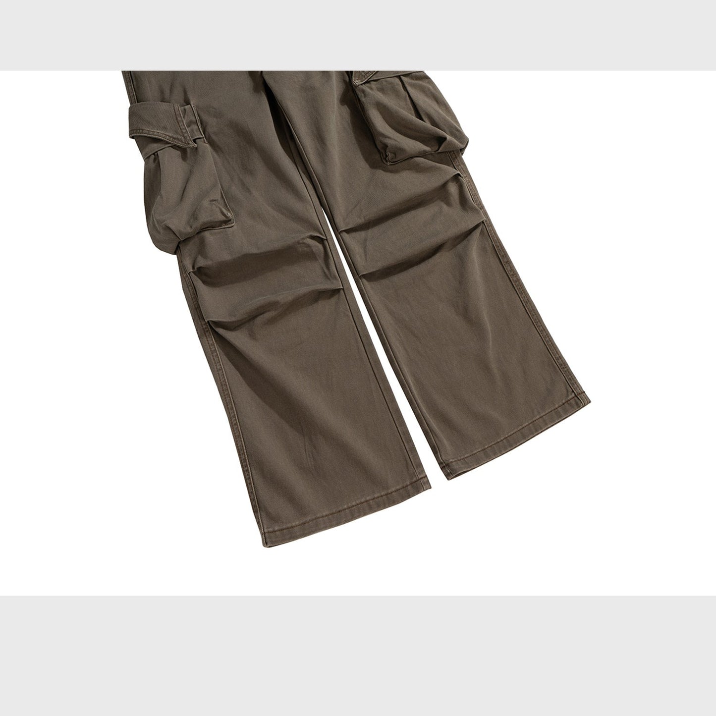 MIJKO Mens Vintage Pants Wide-footed Brown Jeans