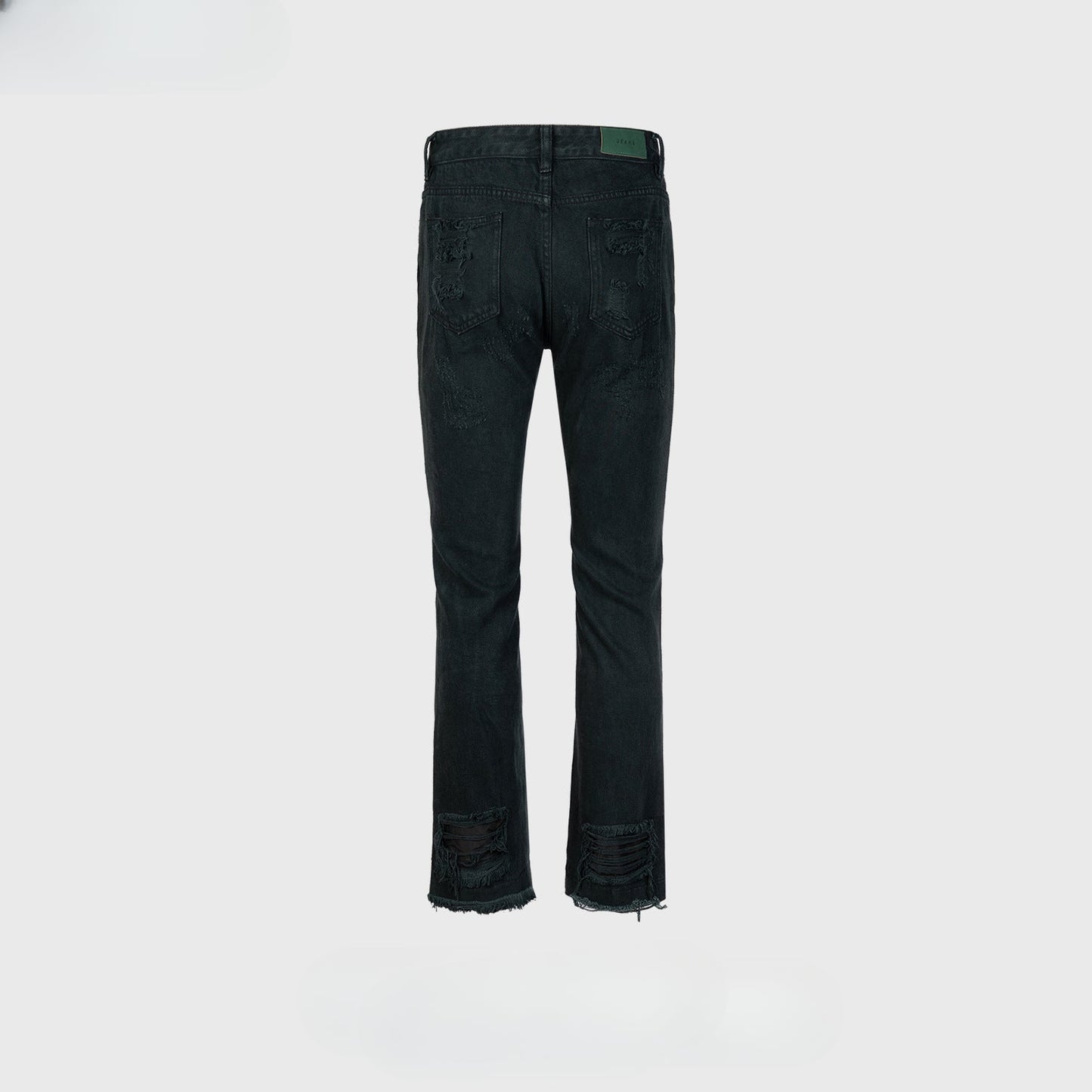 MIJKO Men Vintage Pants MIJKO Hip Hop Trousers Hole Damage Slim Jeans