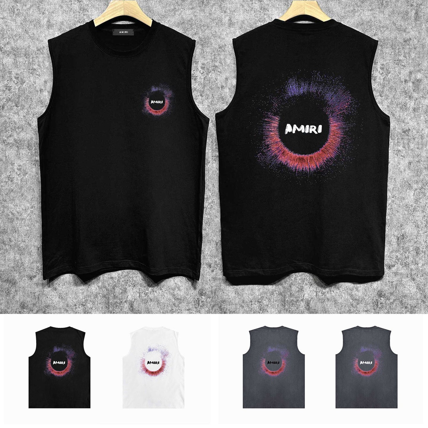 Amiri tank top splash color ring printing
