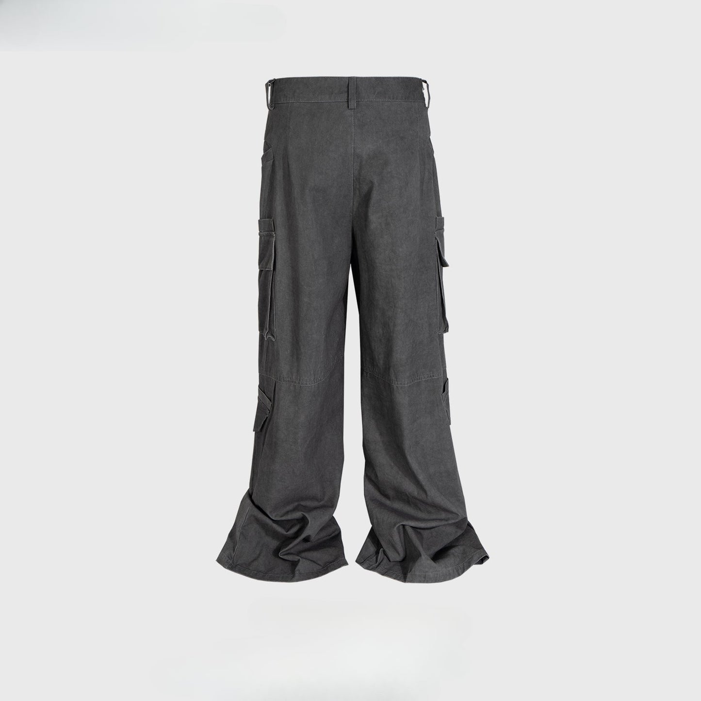 MIJKO Mens Vintage Pants MIJKO Tidy Pull-Up Grey Casual Pants