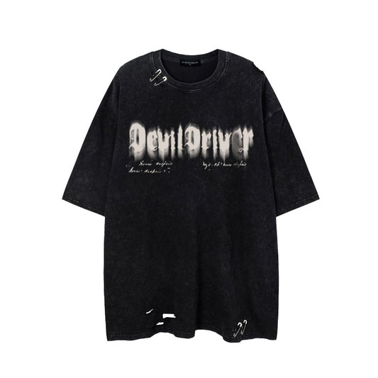 Men t shirts mankun tx-ss american street fashion brand hole pin design: anchor cross distressed short-sleeved t-shirt