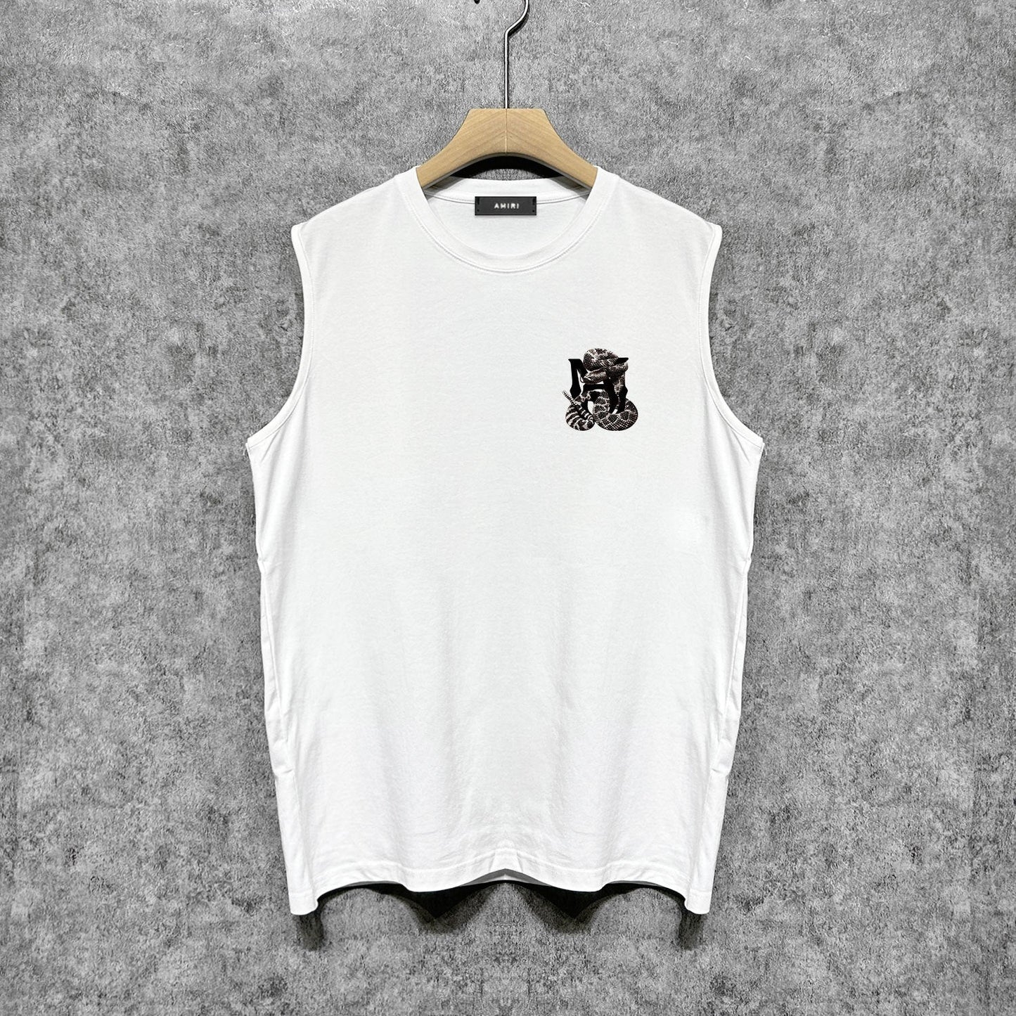 Amiri tank top giant snake letter print