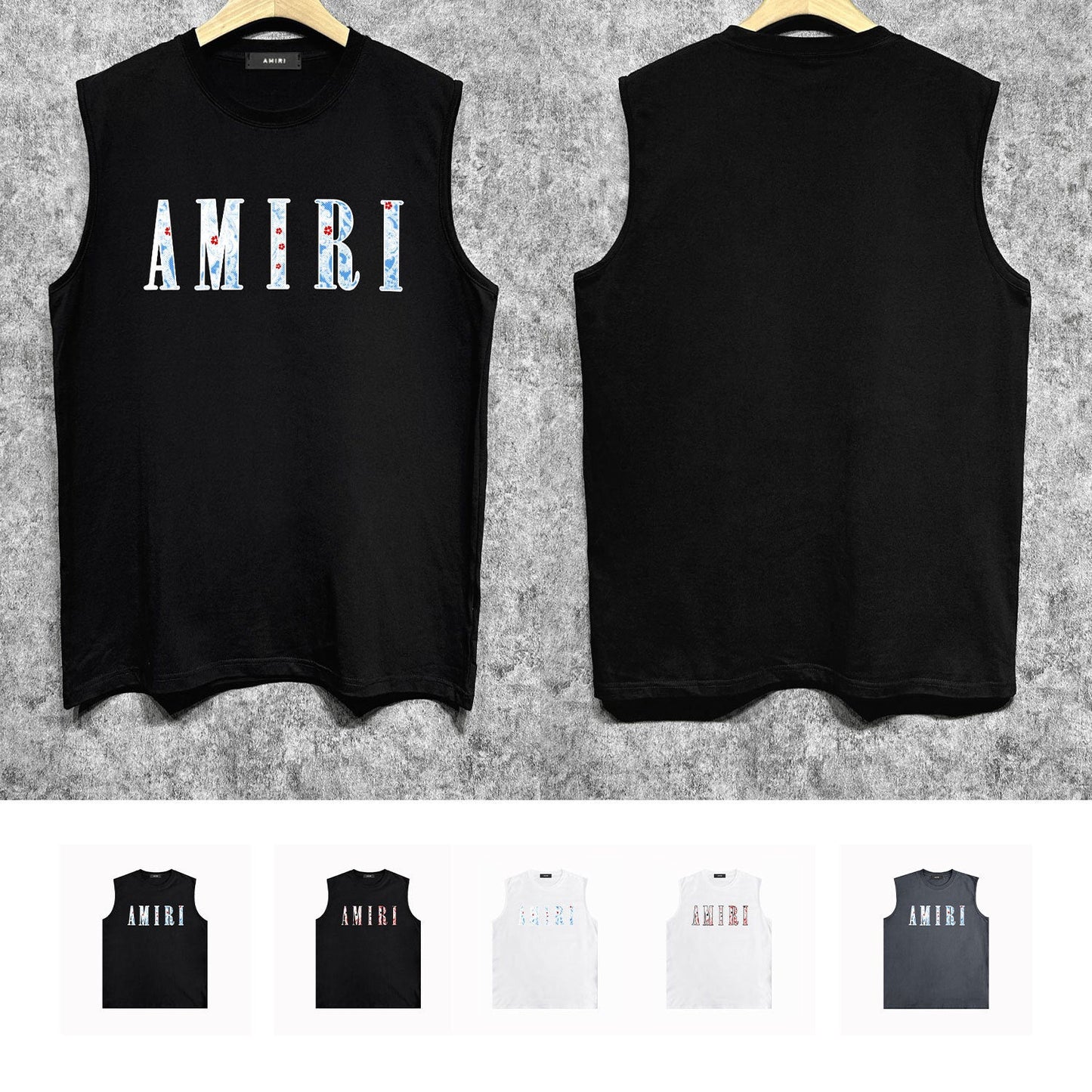 Amiri tank top colorful waist flower printing