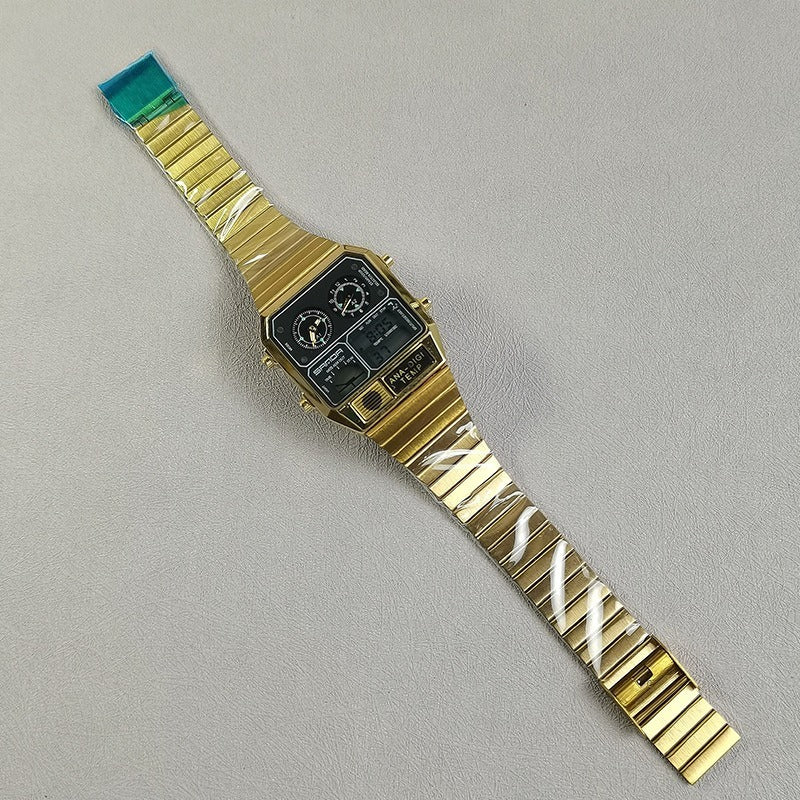 Men's watches square steel band luminous watch