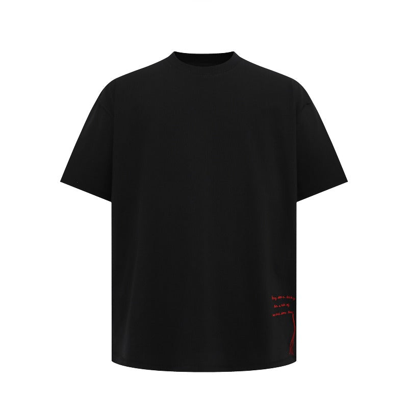Men's t-shirts: american streetwear summer unisex premium minimalist solid color design heavyweight short sleeve tee