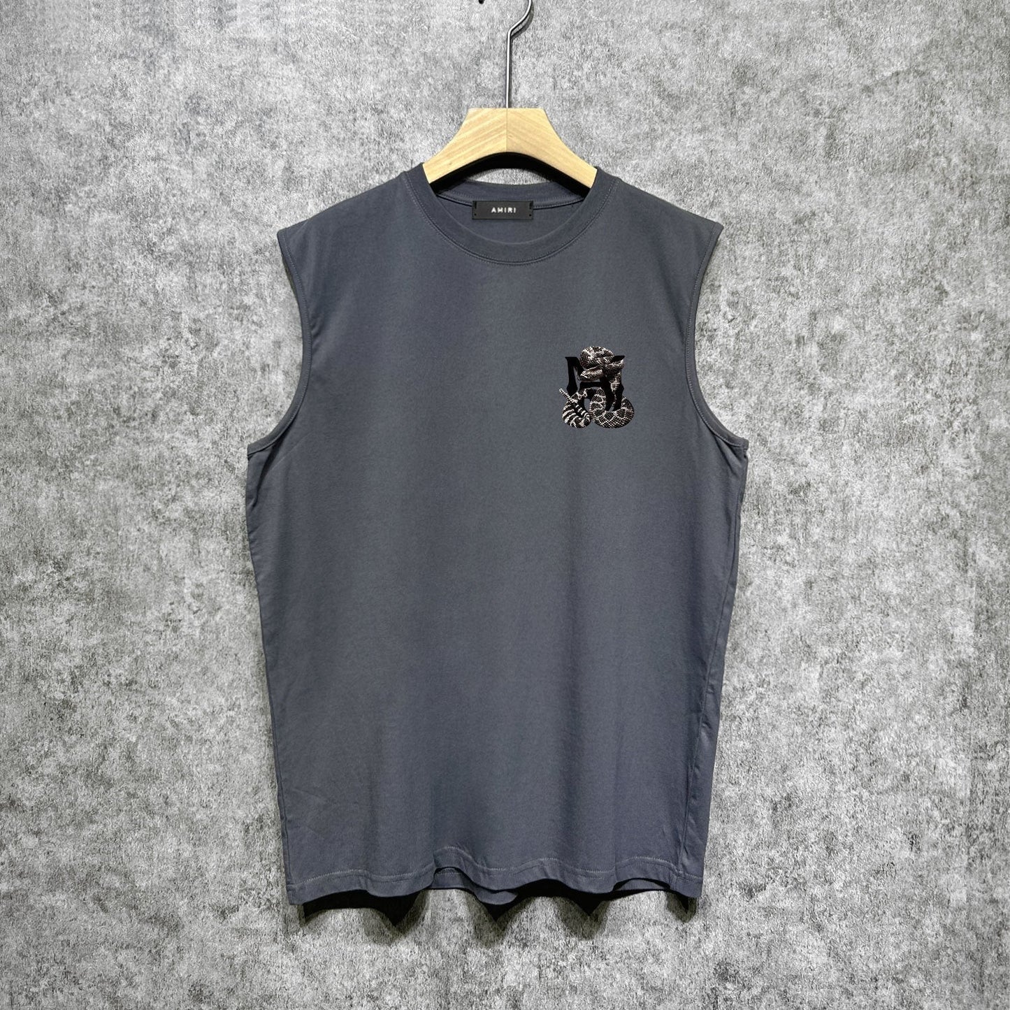Amiri tank top giant snake letter print