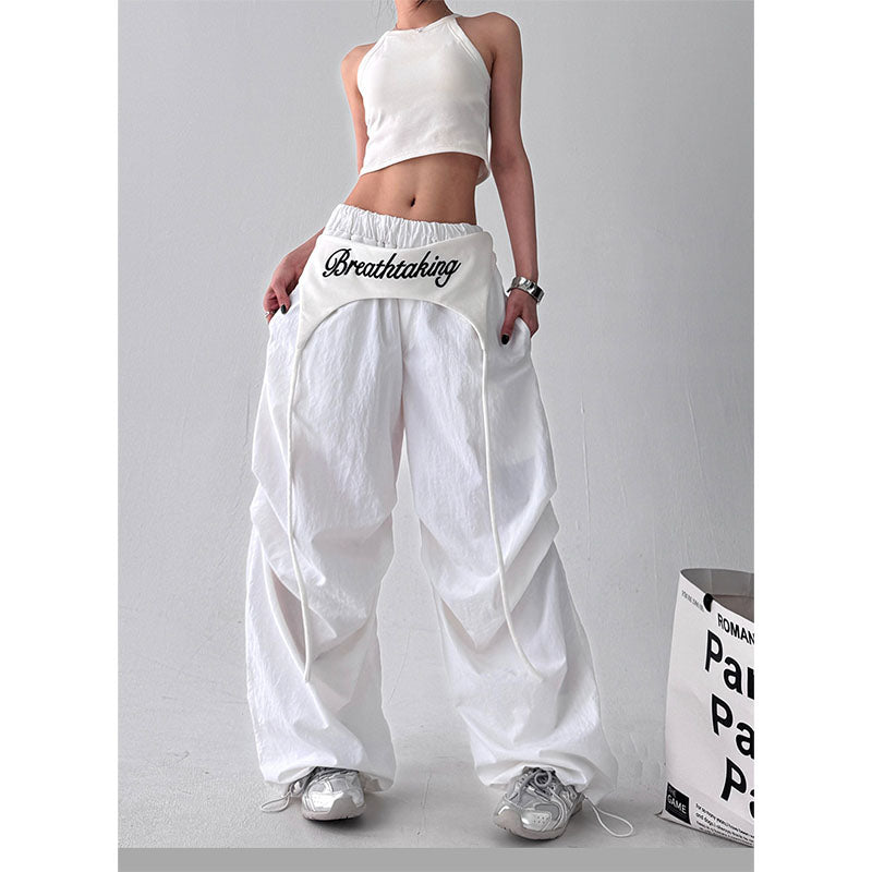 Women casual pants wide leg pants hip hop jazz vintage casual loose scimitar pants