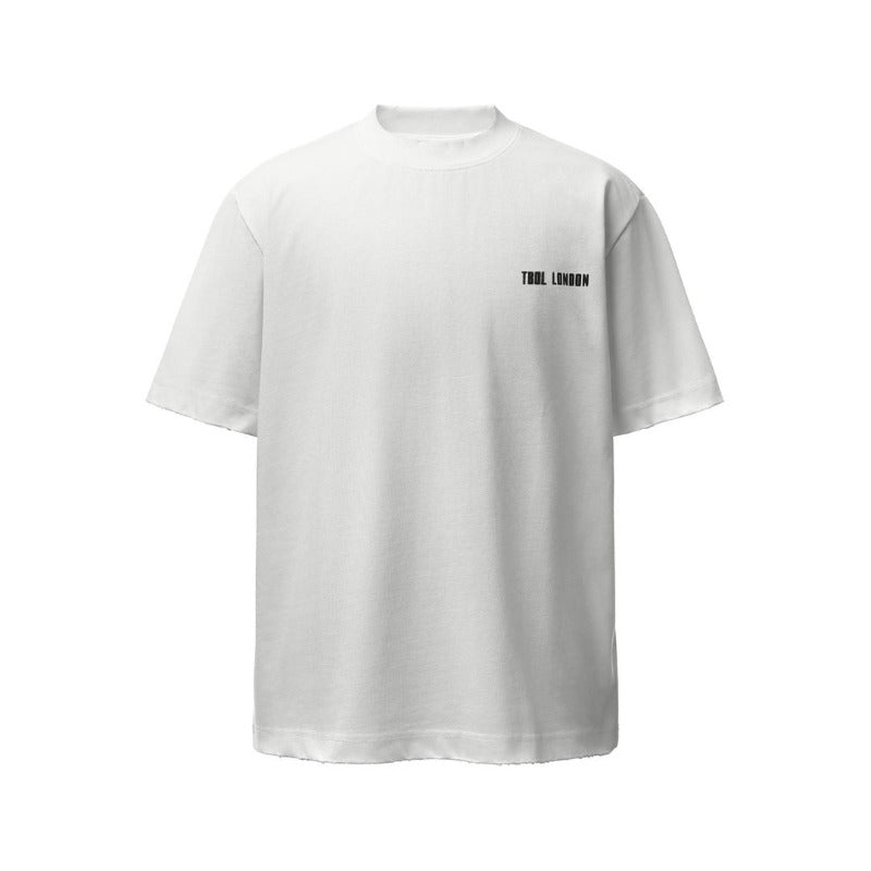 Men's t-shirts: american retro heavyweight double yarn letter print crew neck design, men's high street loose fit short sleeve tee