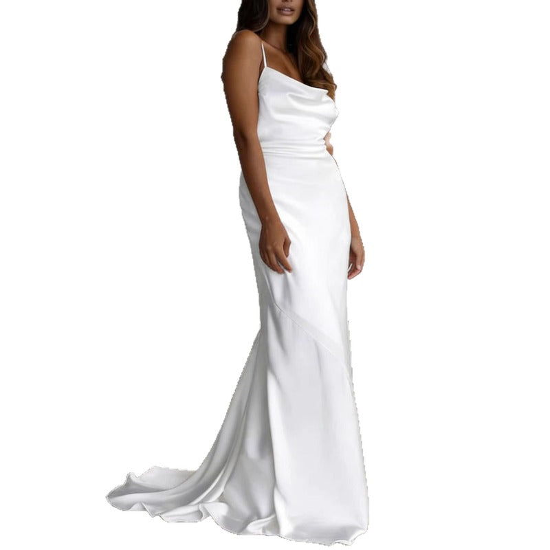 Women's dress - summer export, cross-border fashion, european & american style, sexy spaghetti strap, high-waisted, butt-lifting, women's evening gown dress