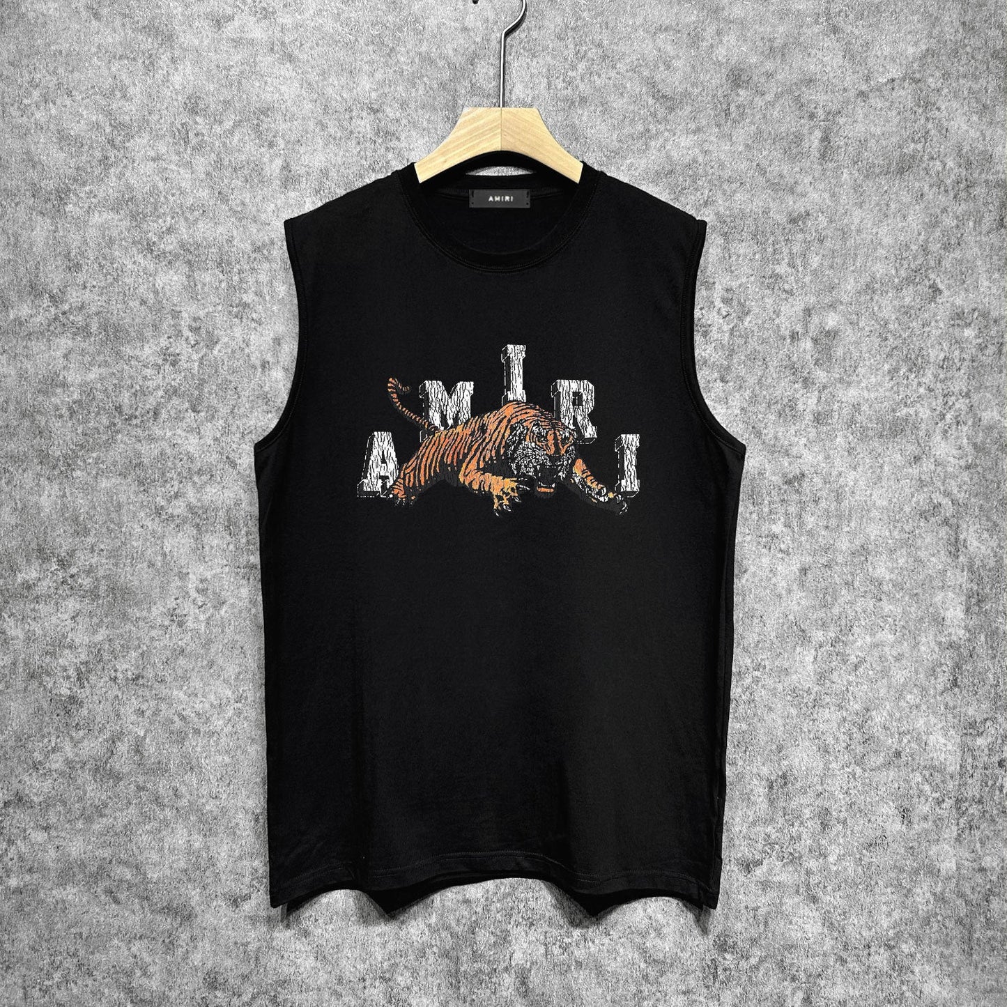 Amiri tank top bone fracture tiger print