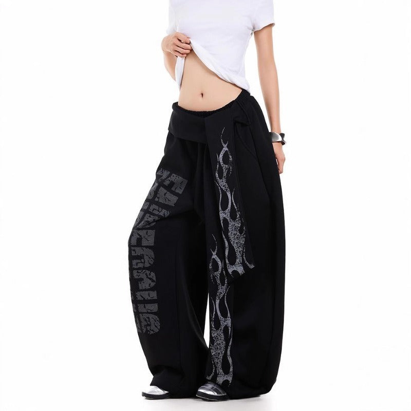 Women casual pants retro women loose scimitar pants