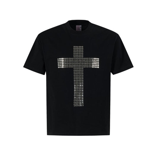 Men's t-shirts - american streetwear summer street style patch cross design - premium slim fit short sleeve t-shirt