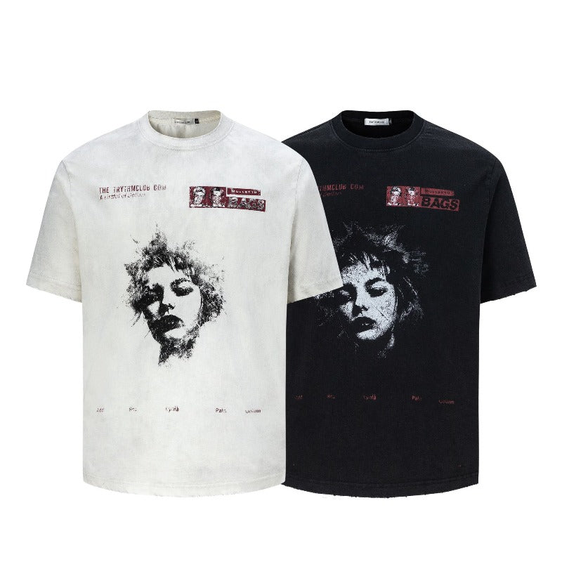 Men's t-shirts: american street style, unisex, premium summer graphic tee - figure painting design, slim fit, short sleeve