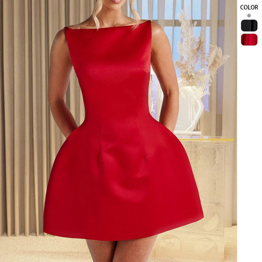 Women's dress - summer high-end pear-shaped bodycon mini dress - sweet & chic date night style - sleeveless, petite-friendly