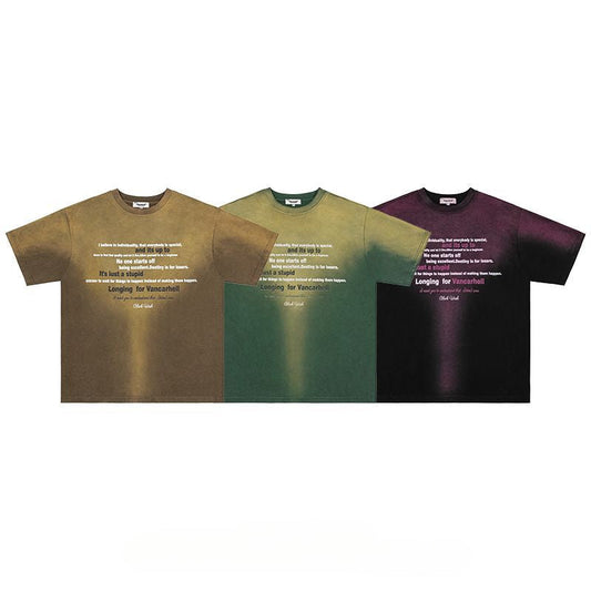 Mens T Shirts Do Old Gradual Change Color Short Sleeves