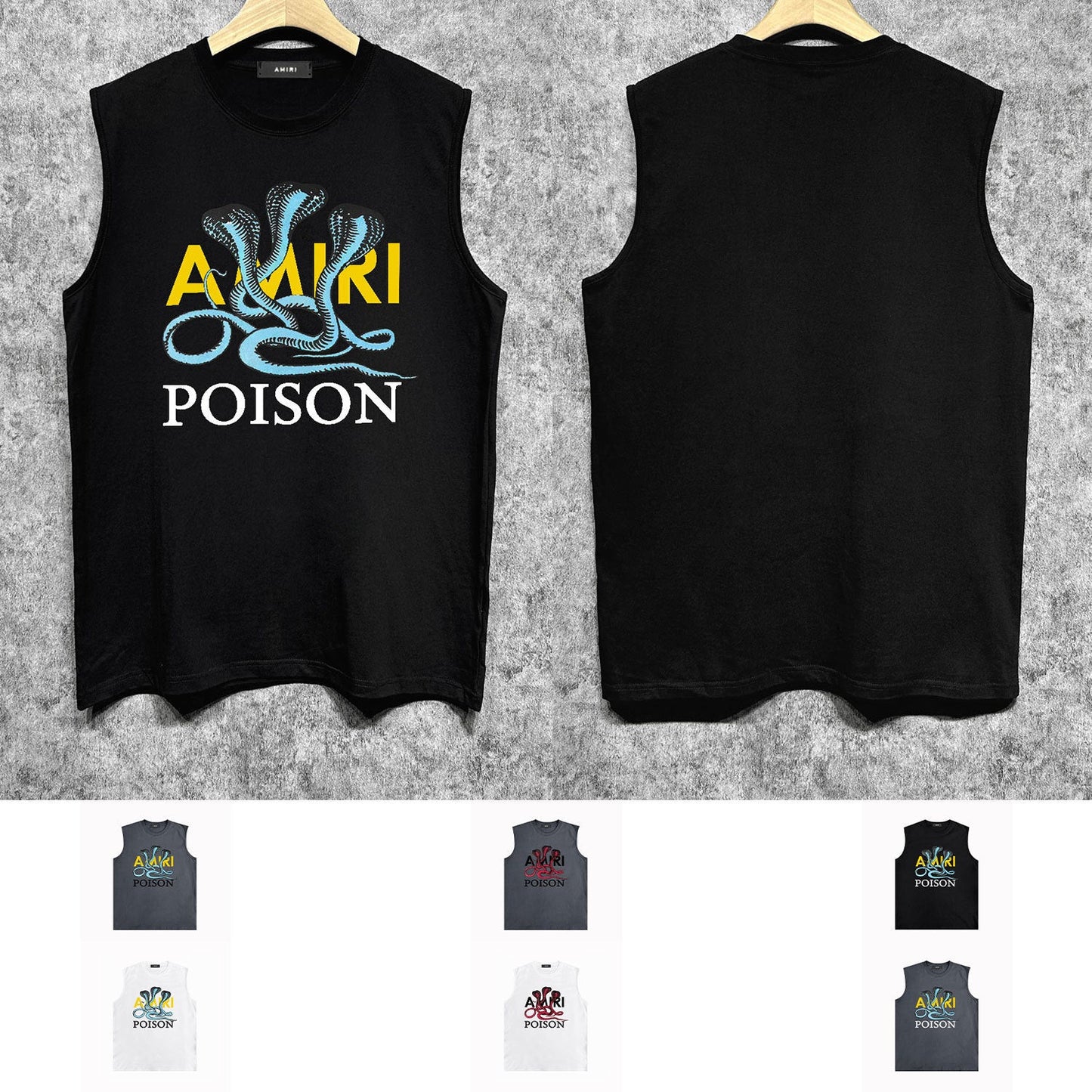 Amiri tank top cobra printing