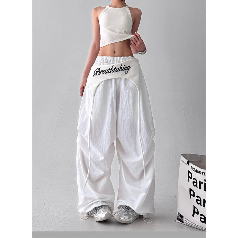 Women casual pants wide leg pants hip hop jazz vintage casual loose scimitar pants