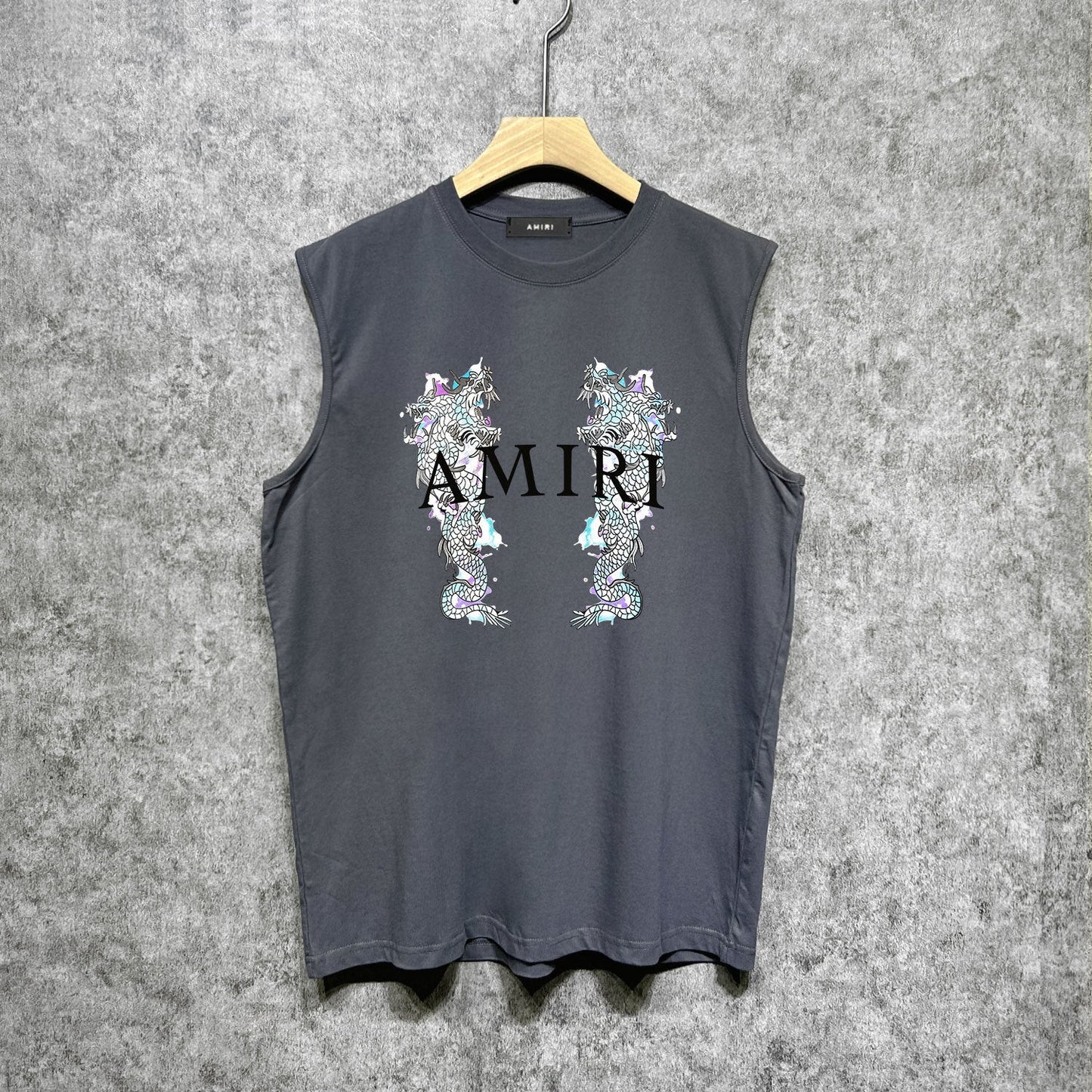 Amiri tank top double dragon print