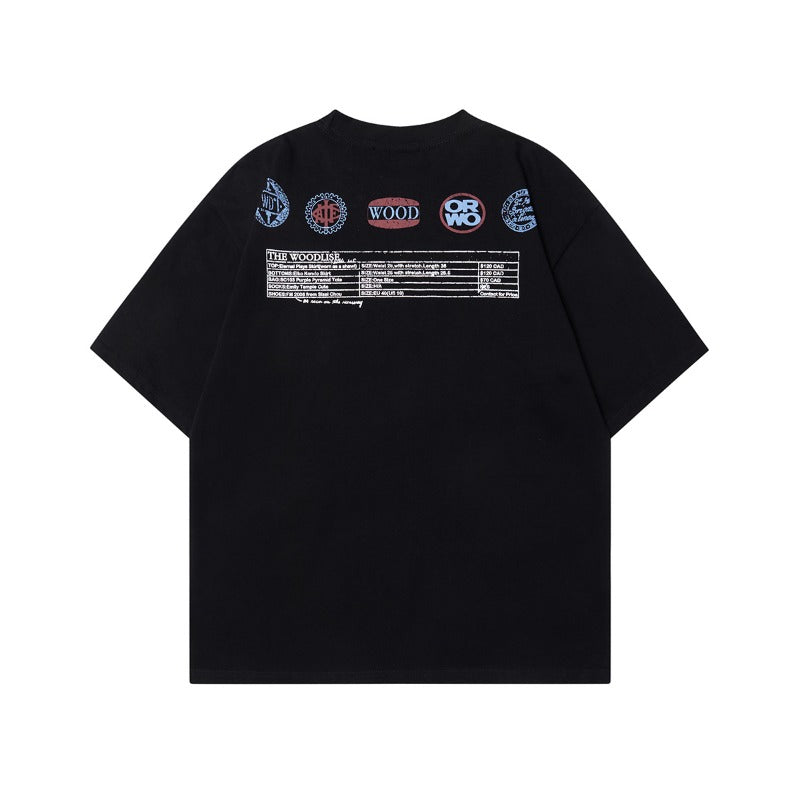Men's t-shirts: wt american street style summer couple trendy high-end band graphic design men's loose fit short sleeve t-shirt