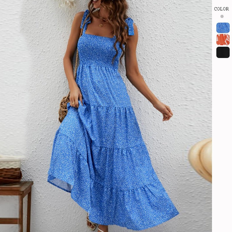 Women's dress - in-house photography - spring versatile european & american style - socialite & spicy girl - tie-up bandeau cami dress