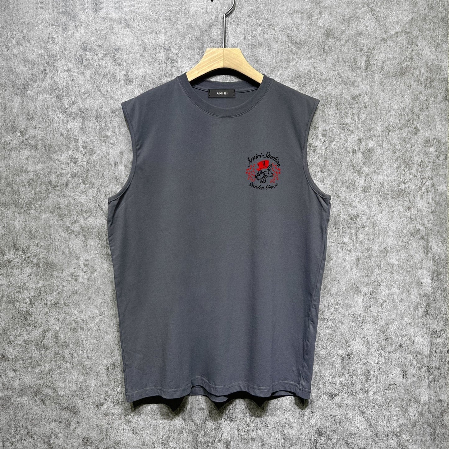 Amiri tank top hat big gray wolf printing