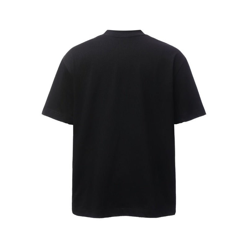 Men's t-shirts: american retro heavyweight double yarn metallic detail design, men's crew neck high street oversized short sleeve tee