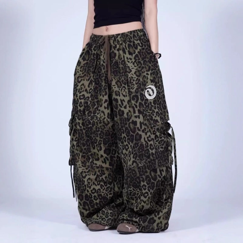 Women casual pants snake print retro women's autumn loose scimitar pants